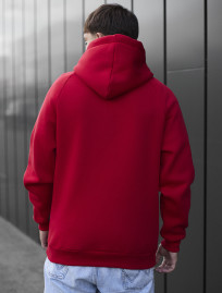 Bluza z kapturem Staff red logo oversize fleece