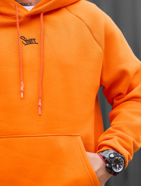 Bluza z kapturem Staff orange logo oversize fleece