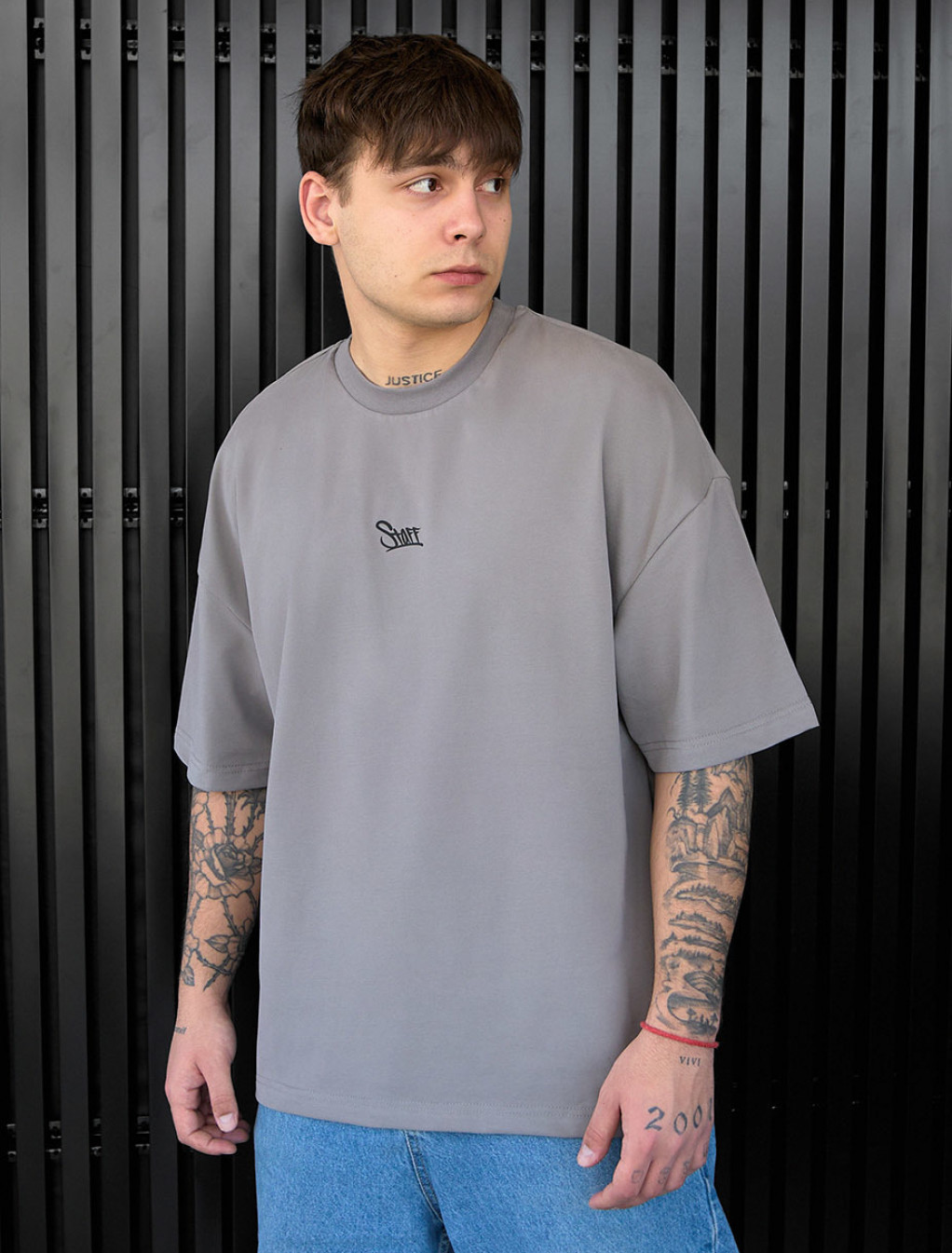Koszulka Staff gray logo oversize