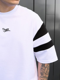 Komplet koszulka + spodenki Staff ran white & black oversize