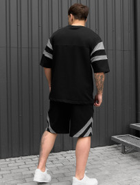 Komplet koszulka + spodenki Staff ran black & gray oversize