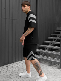 Komplet koszulka + spodenki Staff ran black & gray oversize