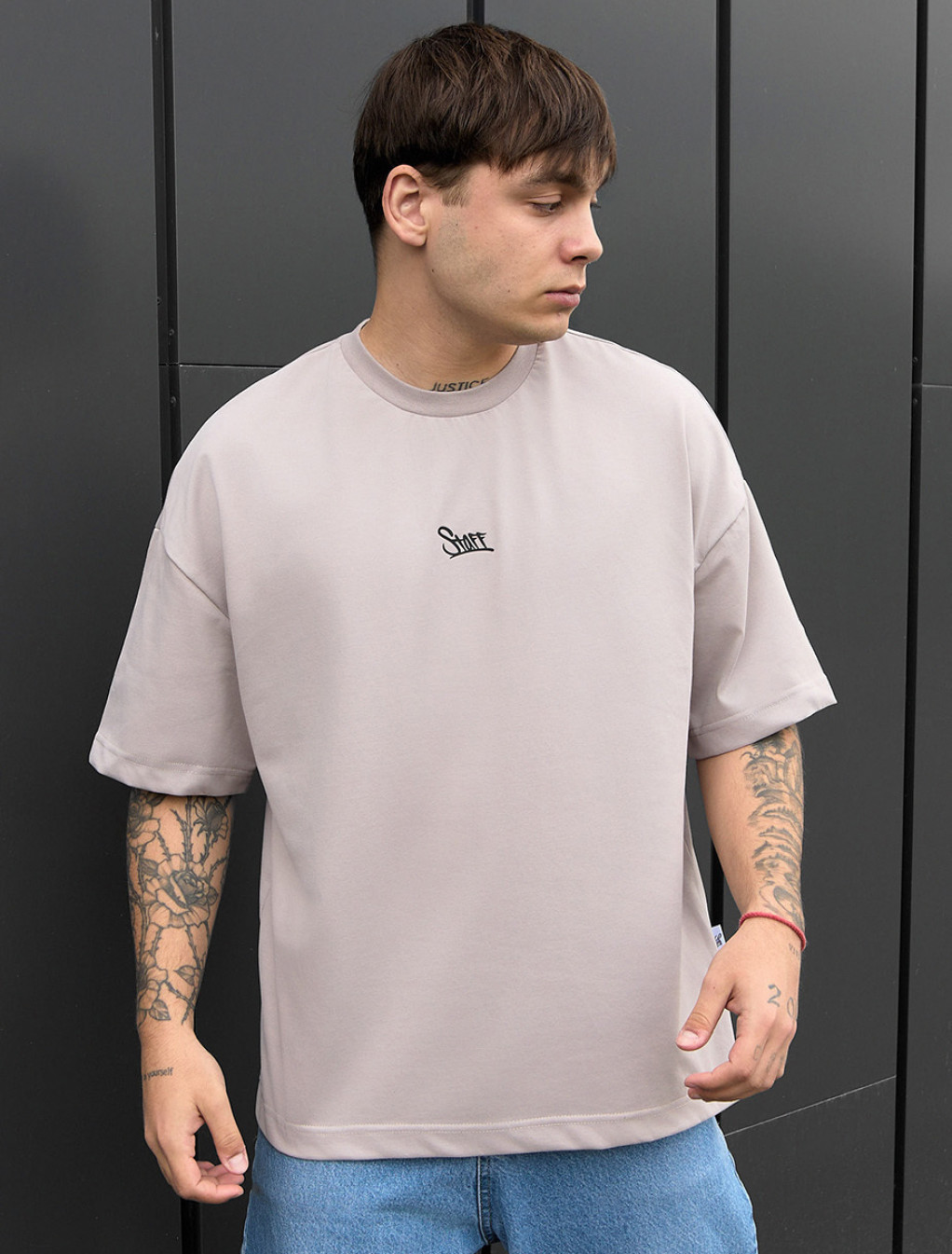 Koszulka Staff light gray logo oversize