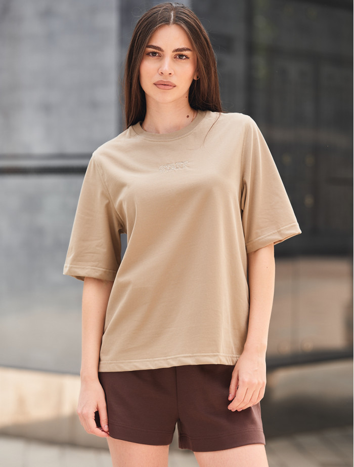 Koszulka Staff is logo olive beige