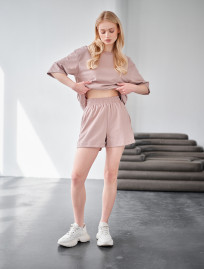 Komplet koszulka + spodenki Staff me beige oversize