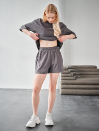 Komplet koszulka + spodenki Staff me dark gray oversize