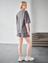 Komplet koszulka + spodenki Staff me dark gray oversize