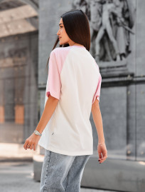 Koszulka Staff ed light pink & white logo oversize