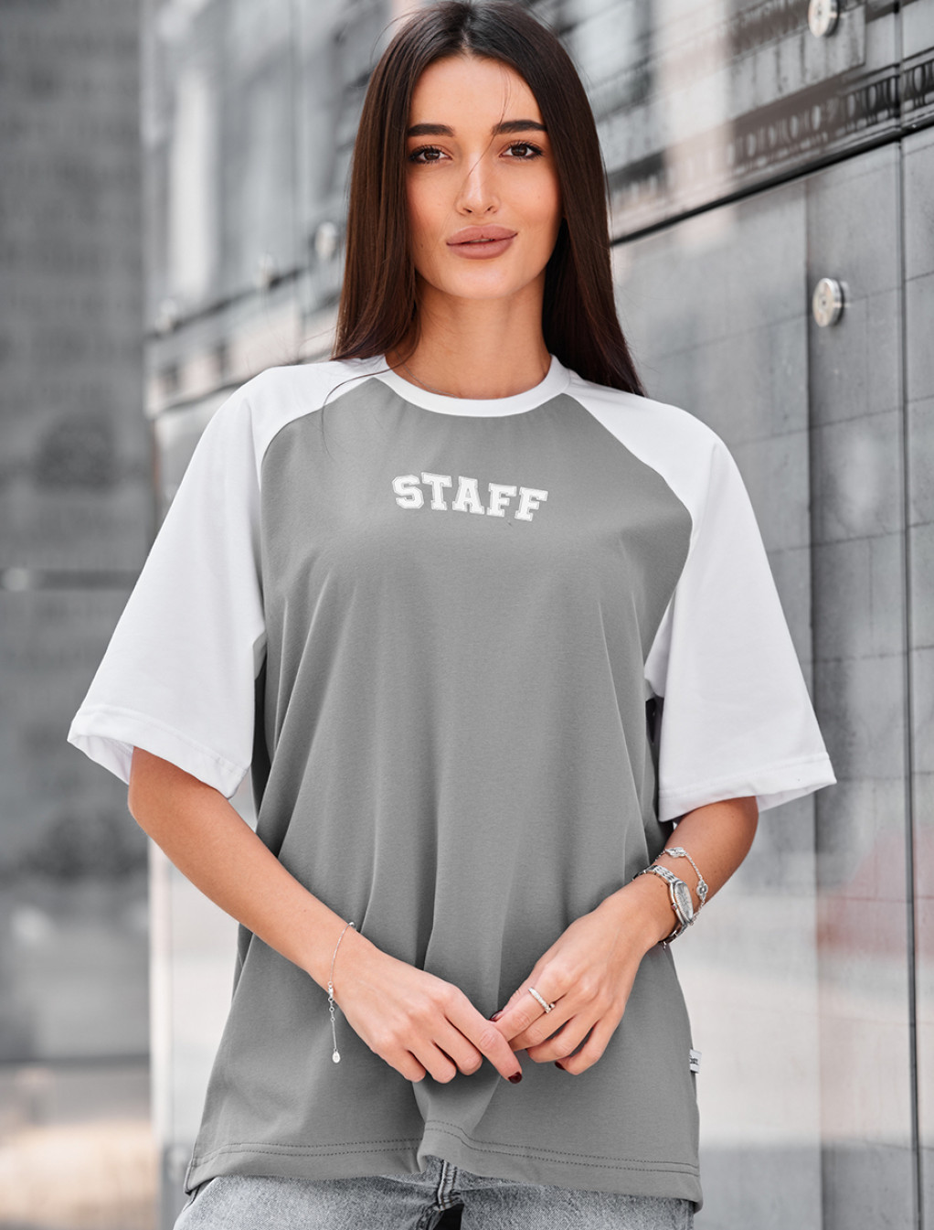 Koszulka  Staff ed white & gray logo oversize