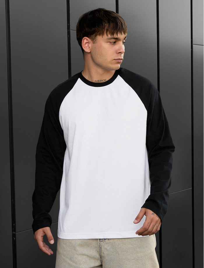 Longsleeve Staff su reglan white & black
