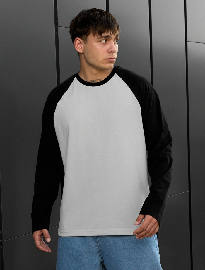 Longsleeve Staff su reglan light gray & black
