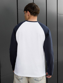 Longsleeve Staff su reglan white & navy