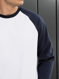 Longsleeve Staff su reglan white & navy