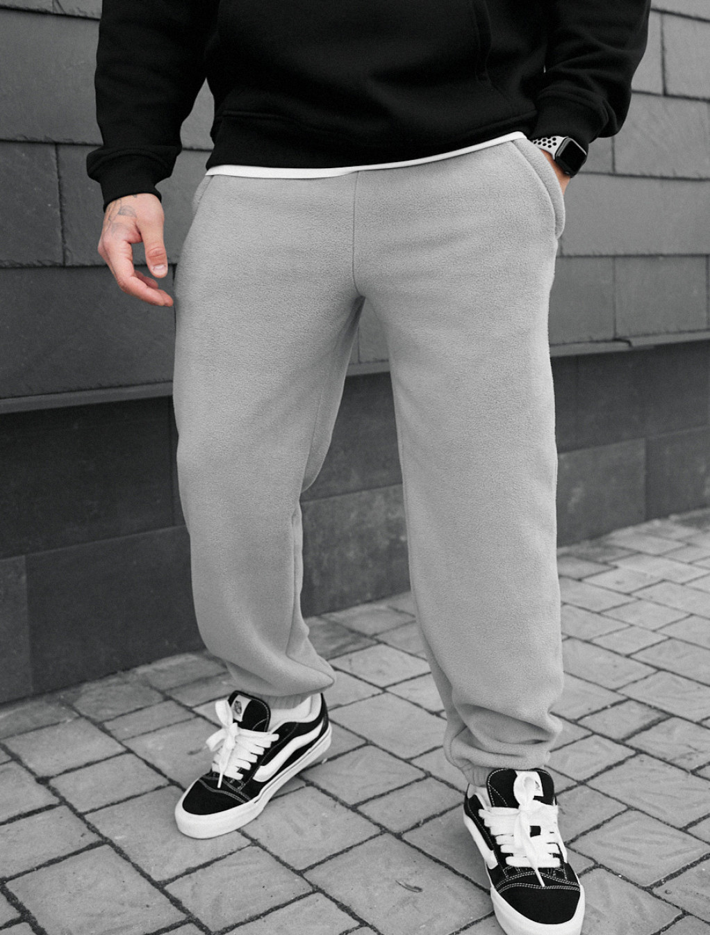 Spodnie Staff pul light gray fleece