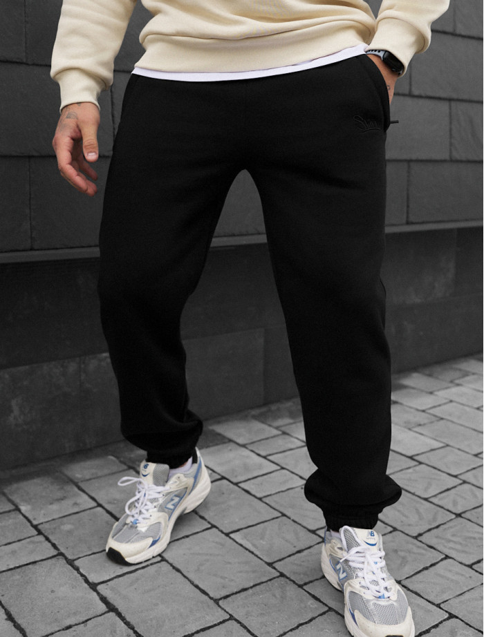 Spodnie ocieplane Staff pul black fleece