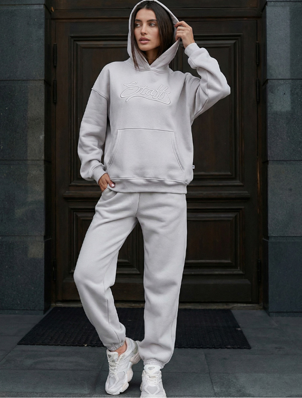 Dres damski Staff nex light gray oversize fleece