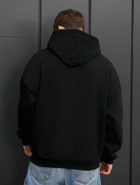 Bluza Staff black zip fleece oversize