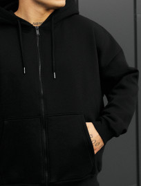 Bluza Staff black zip fleece oversize