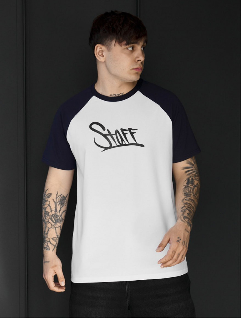 Koszulka Staff logo navy & white