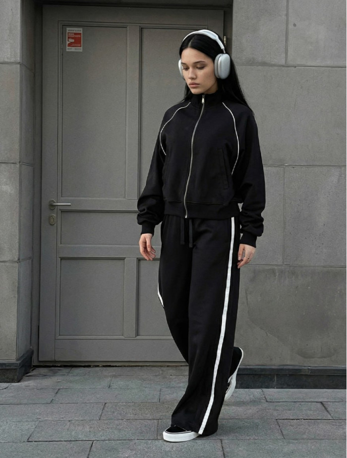 Dres Staff fid black zip reflective oversize