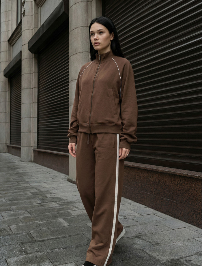 Dres Staff fid brown zip reflective oversize