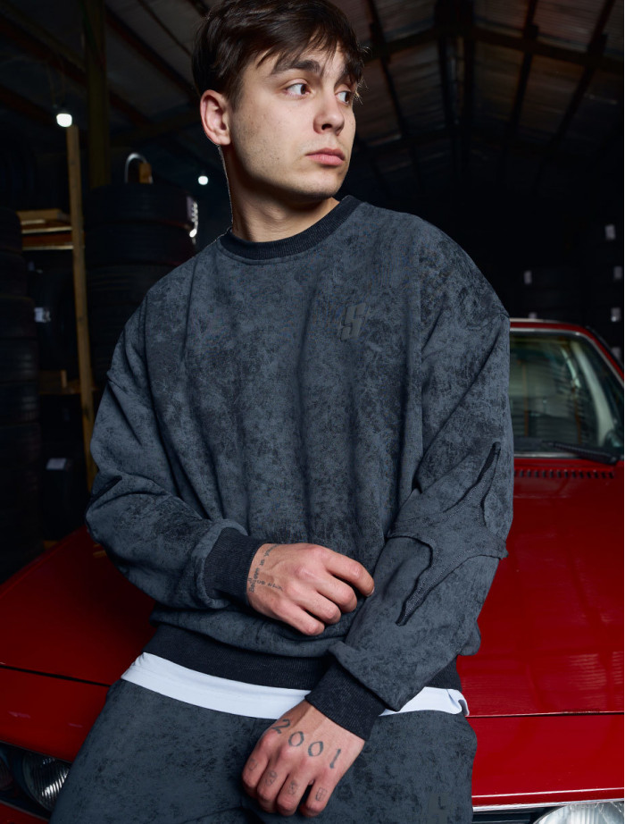 Bluza Staff S dark gray oversize