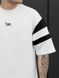 Komplet koszulka + spodenki Staff ran logo white & black oversize
