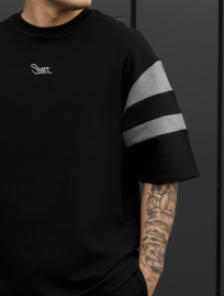 KOmplet koszulka + spodenki Staff ran logo black & gray oversize