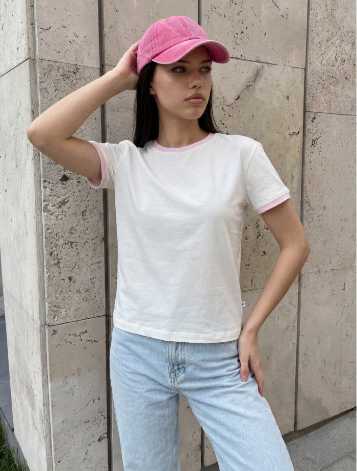 Koszulka Staff oe white & pink