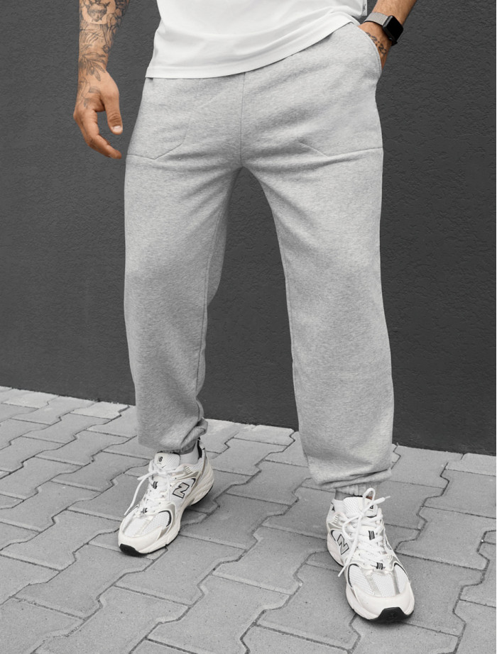 Spodnie Staff logo gray melange