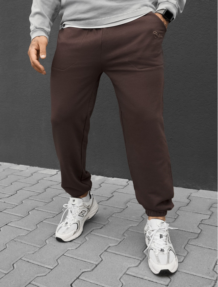 Spodnie Staff logo brown
