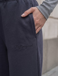 Spodnie dresowe Staff ki dark gray logo fleece
