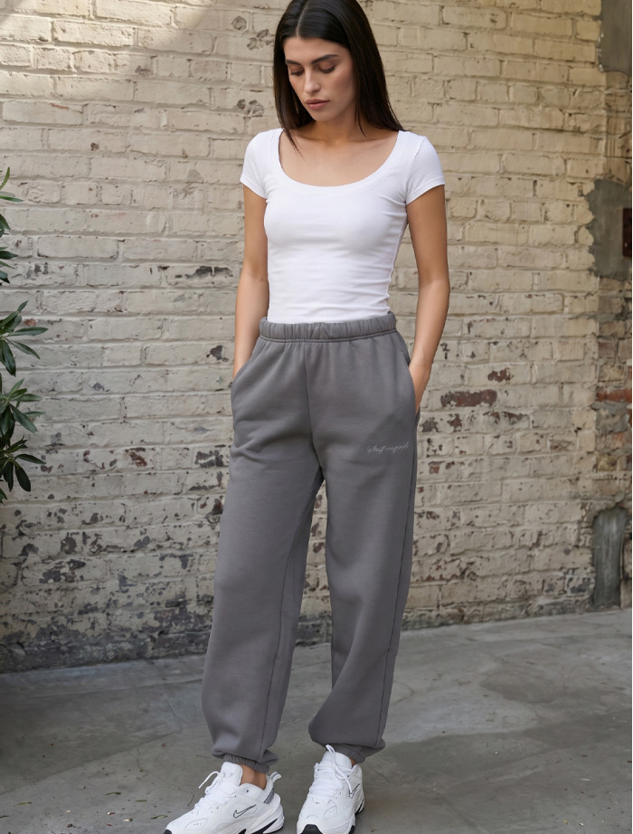 Spodnie dresowe Staff ki gray logo fleece