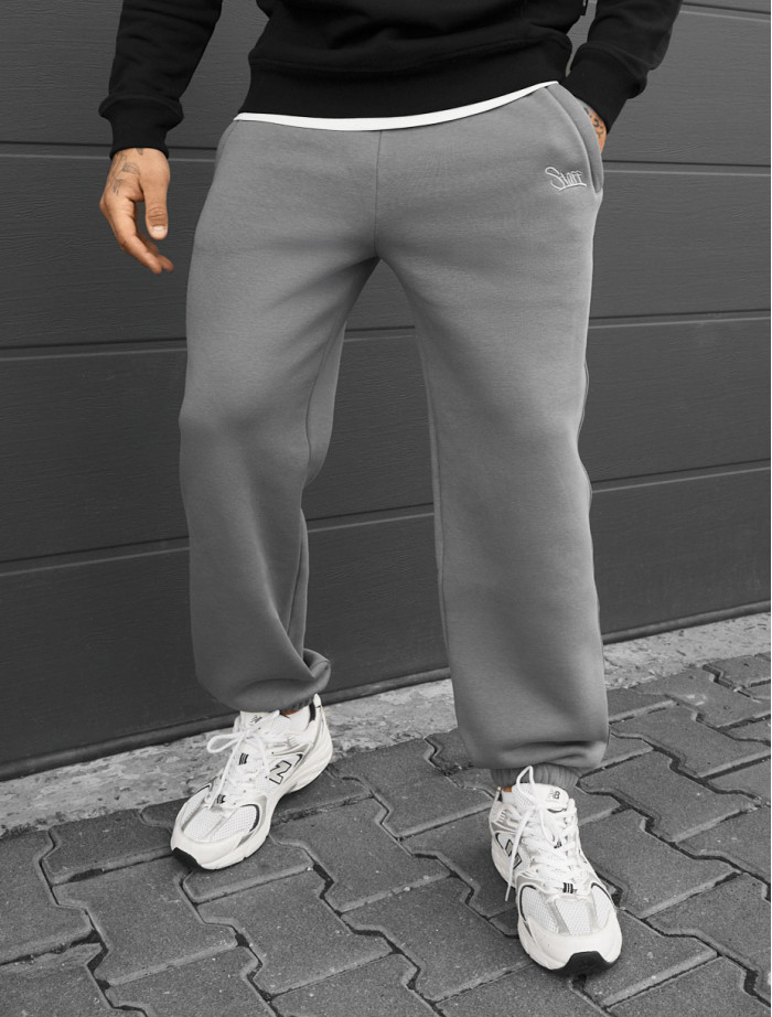Spodnie dresowe Staff pul gray logo fleece