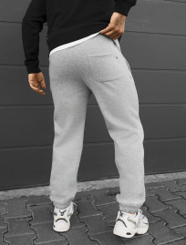 Spodnie dresowe Staff pul gray melange logo fleece