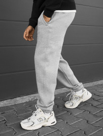 Spodnie dresowe Staff pul gray melange logo fleece