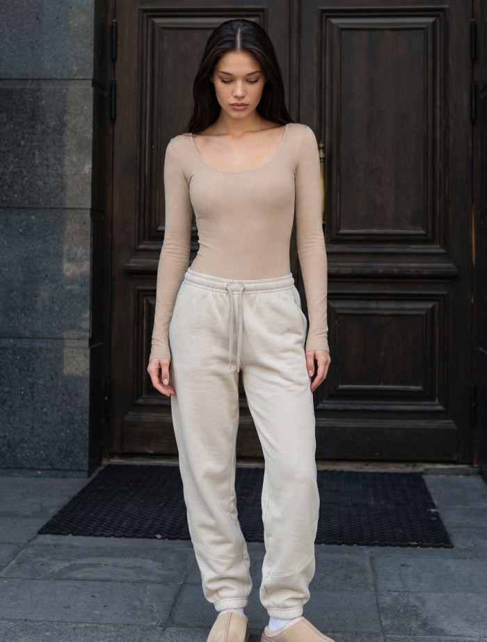 Spodnie dresowe Staff of beige fleece