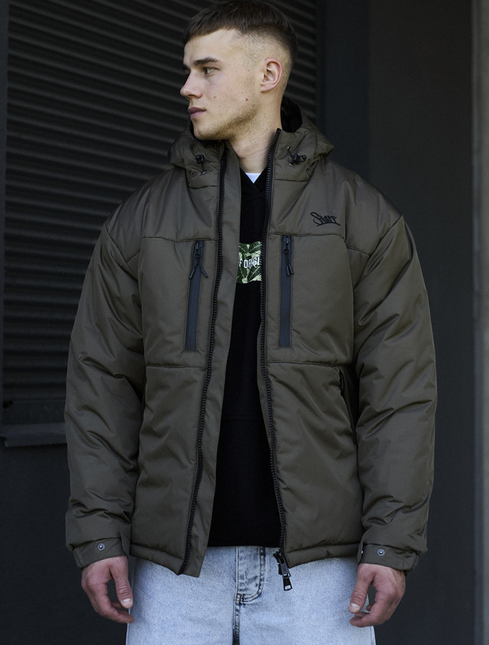 Kurtka zimowa Staff br dark khaki logo