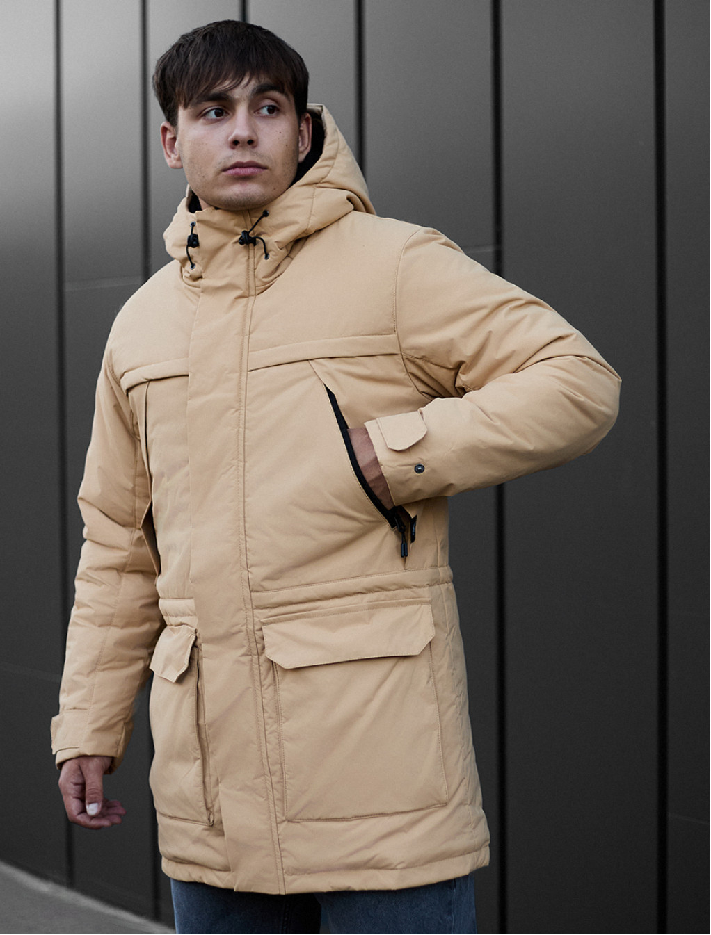 Parka zimowa Staff to beige