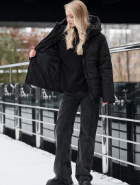 Damska kurtka zimowa Staff tr black oversize