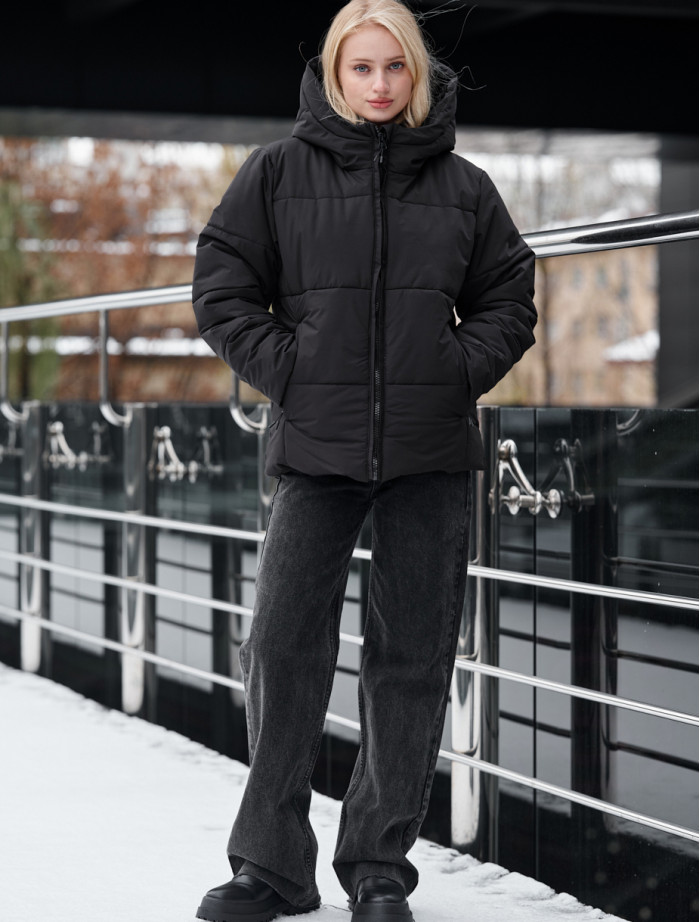 Damska kurtka zimowa Staff tr black oversize