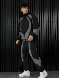 Dres Staff dia zip black & dark gray oversize