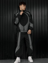 Dres Staff dia zip black & dark gray oversize