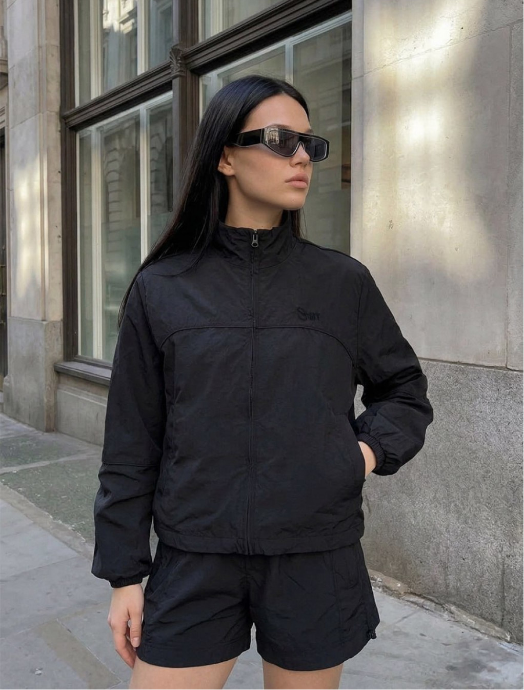 Komplet wiatrówka + spodenki Staff sum logo black