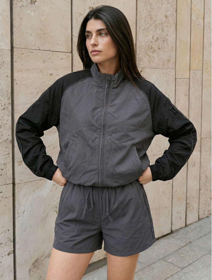Komplet wiatrówka + spodenki Staff ty black & dark gray