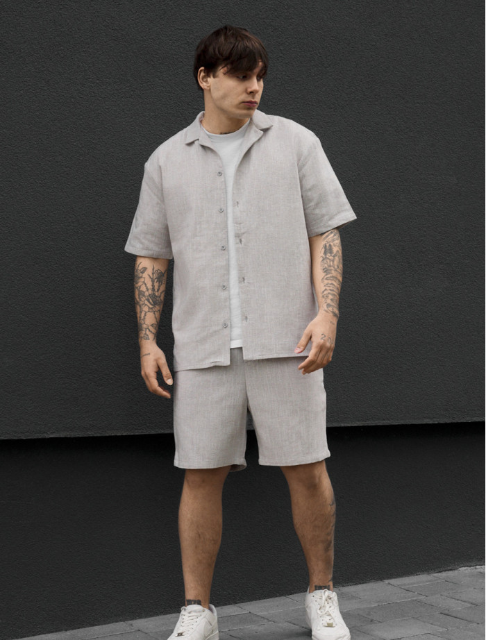 Komplet koszula + spodenki Staff ind light gray