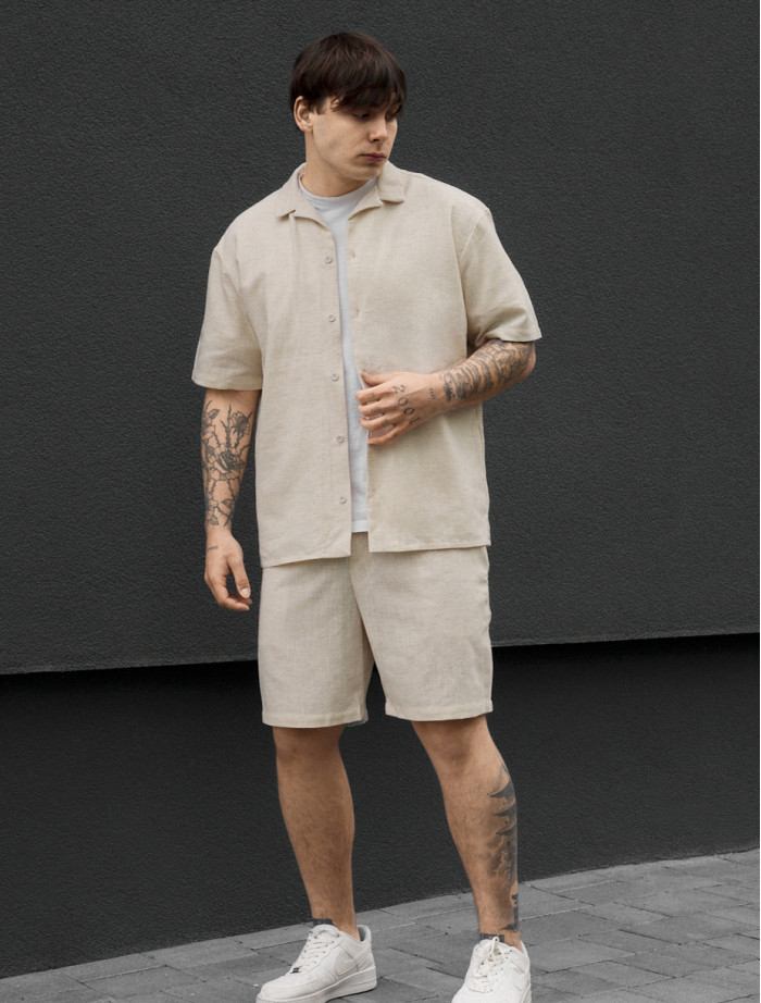 Komplet koszula + spodenki Staff ind beige