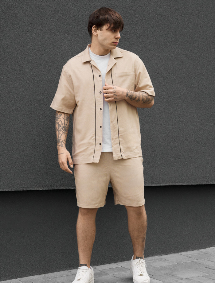 Komplet koszula + spodenki Staff yah beige