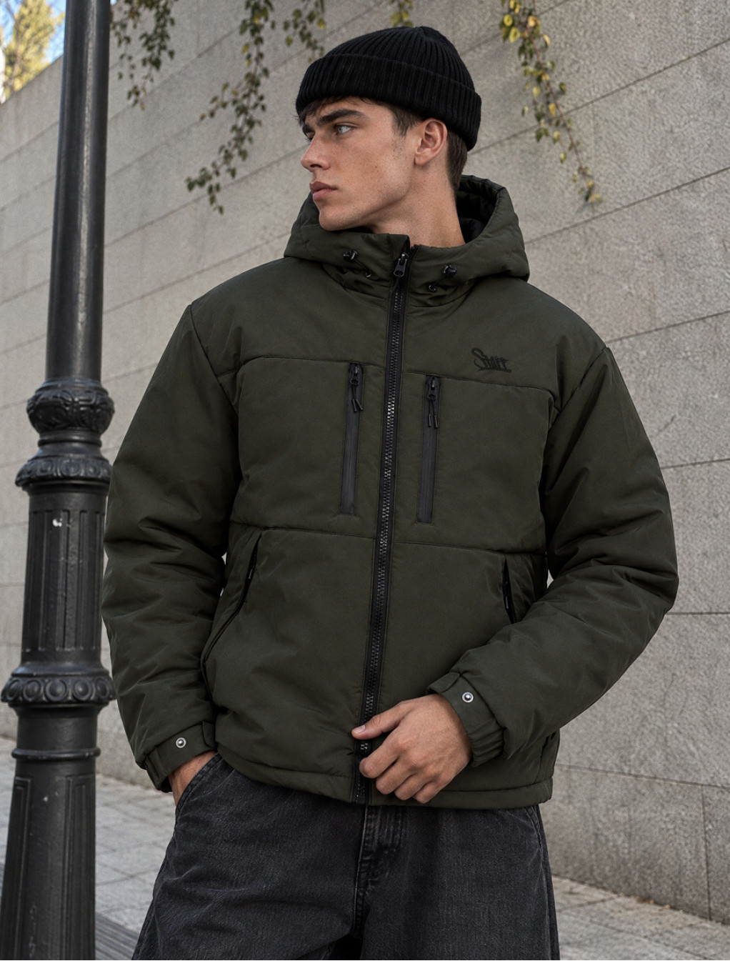 Kurtka zimowa Staff  br khaki logo