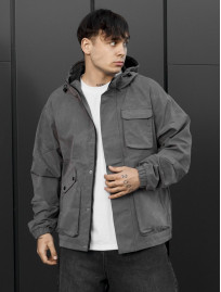 Wiatrówka Staff x Husll camo gray logo reflective